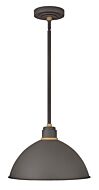Hinkley Foundry Dome 1-Light Outdoor Wall Light In Museum Bronze