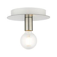 Hillview 1-Light Flush Mount in Brushed Nickel w with White Canopy
