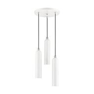 Ardmore 3-Light Pendant in Shiny White w with Polished Chromes