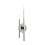 Denmark 2-Light Wall Sconce in Brushed Nickel w with Blacks