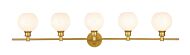 Collier 5-Light Wall Sconce in Brass
