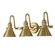 Provence 3-Light Bathroom Vanity Light in Aged Brass
