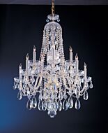 Crystorama Traditional Crystal 10 Light 35 Inch Traditional Chandelier in Polished Brass with Clear Spectra Crystals