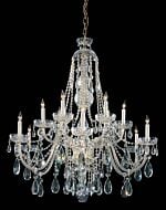 Crystorama Traditional Crystal 12 Light 48 Inch Traditional Chandelier in Polished Brass with Clear Swarovski Strass Crystals