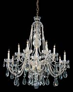 Crystorama Traditional Crystal 12 Light 48 Inch Traditional Chandelier in Polished Brass with Clear Spectra Crystals
