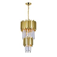 CWI Deco 4 Light Down Mini Chandelier With Medallion Gold Finish