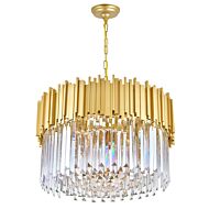 CWI Lighting Deco 7 Light Down Chandelier with Medallion Gold Finish