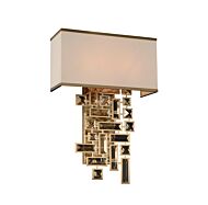 Allegri Vermeer 2 Light 19 Inch Wall Sconce in Brushed Champagne Gold