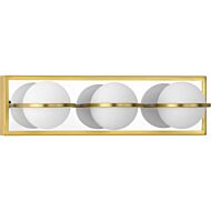 Pearl LED 3-Light LED Bathroom Vanity Light Bracket in Satin Brass