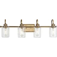 Aiken 4-Light Bathroom Vanity Light Bracket in Vintage Brass