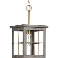 Hedgerow 1-Light Pendant in Distressed Brass