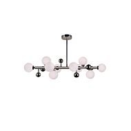 CWI Lighting Element 10 Light Chandelier with Polished Nickel Finish