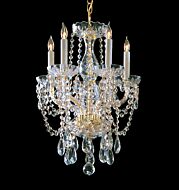 Crystorama Traditional Crystal 5 Light 20 Inch Mini Chandelier in Polished Brass with Clear Swarovski Strass Crystals