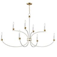 Charlton 8-Light Chandelier in Weathered White with Gold Leaf