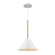 DVI Lily 1-Light Pendant in Matte White and Brass