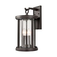 Brison 3-Light Outdoor Wall Sconce in Oil Rubbed Bronze
