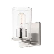 Sleek 1-Light Bathroom Vanity Light in Satin Nickel