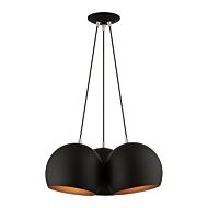 Piedmont 3-Light Pendant in Black w with Brushed Nickels