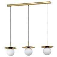 Arenales 3-Light Linear Pendant in Brushed Brass