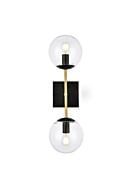 Neri 2-Light Wall Sconce in Black and Brass