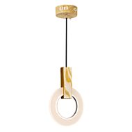CWI Lighting Anello LED Mini Pendant with White Oak Finish