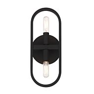 Carousel 2-Light Wall Sconce in Black