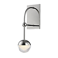 Hudson Valley Boca 13 Inch Wall Sconce in Polished Nickel