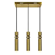 CWI Lighting Chime LED Island with Pool Table Chandelier with Brass Finish