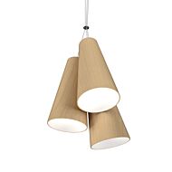 Conical 3-Light Pendant in Maple
