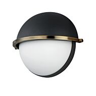 Duke 1-Light Wall Sconce in Black with Weathered Brass