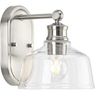 Singleton 1-Light Bathroom Vanity Light in Brushed Nickel
