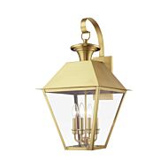 Wentworth 4-Light Outdoor Wall Lantern in Natural Brass