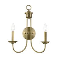 Estate 2-Light Wall Sconce in Antique Brass