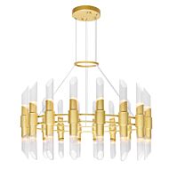 CWI Lighting Croissant 36 Light Chandelier with Satin Gold finish
