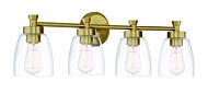 Craftmade Henning 4-Light Bathroom Vanity Light in Satin Brass