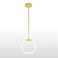 CWI Lighting Hoops 1 Light LED Pendant with Satin Gold finish