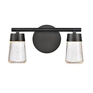 Jergen 2-Light LED Bathroom Vanity Light in Matte Black