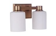 Craftmade Bretton 2-Light Bathroom Vanity Light in Satin Brass