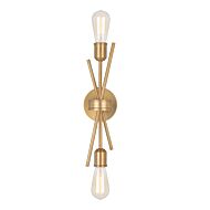 Estelle 2-Light Wall Sconce in Natural Brass