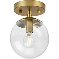 Atwell 1-Light Flush Mount in Brushed Bronze