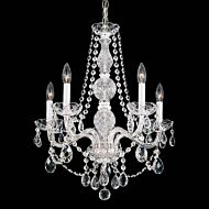Schonbek Arlington 5 Light Chandelier in Silver with Clear Heritage Crystals