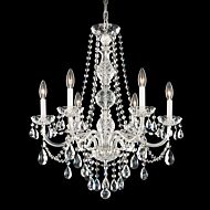 Schonbek Arlington 6 Light Chandelier in Silver with Clear Heritage Crystals
