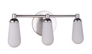 Craftmade Riggs 3-Light Bathroom Vanity Light in Brushed Polished Nickel with Polished Nickel