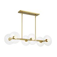 Litto 6-Light Island Pendant in Brushed Gold