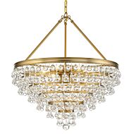 Crystorama Calypso 8 Light 27 Inch Transitional Chandelier in Vibrant Gold with Clear Glass Drops Crystals