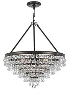 Crystorama Calypso 8 Light 27 Inch Transitional Chandelier in Vibrant Bronze with Clear Glass Drops Crystals