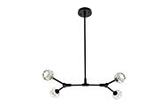 Zayne 4-Light Pendant in Black and Clear
