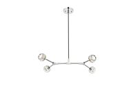 Zayne 4-Light Pendant in Chrome and Clear