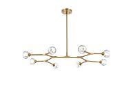 Zayne 8-Light Pendant in Gold and Clear