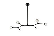 Zayne 6-Light Pendant in Black and Clear